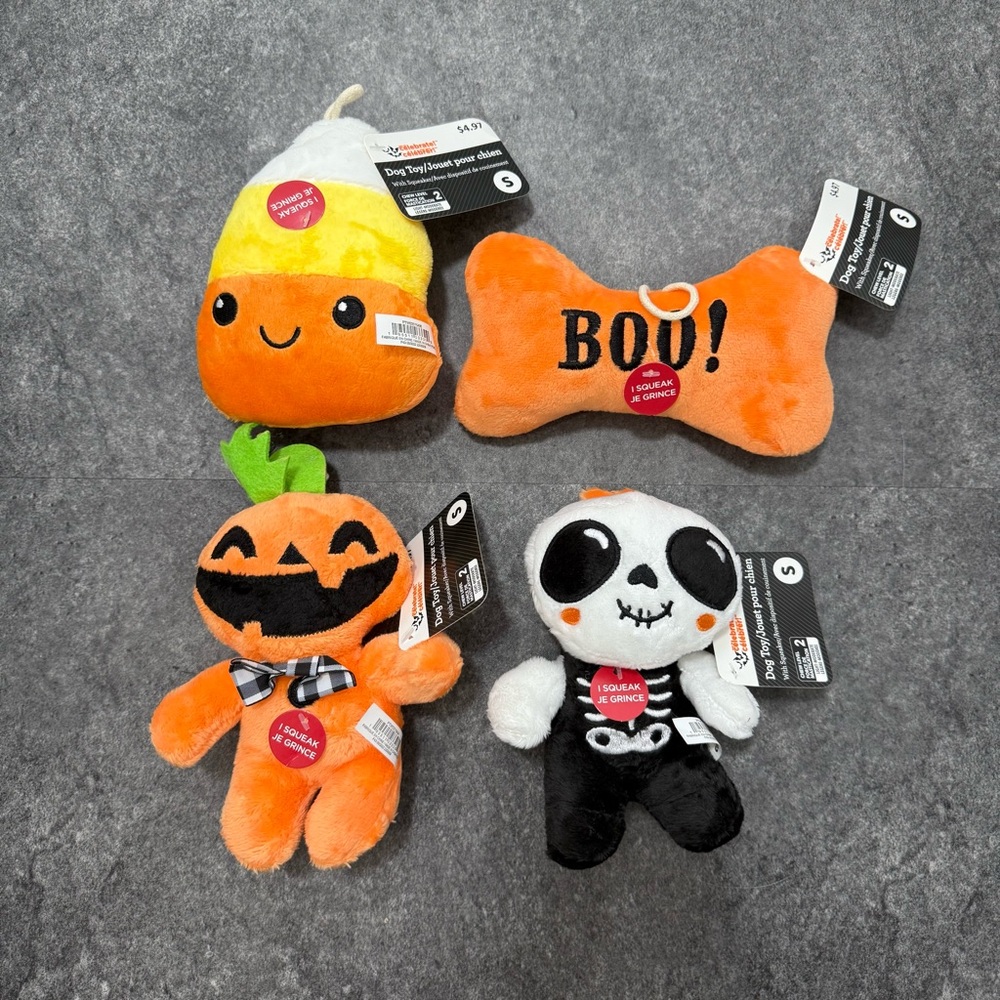 Halloween Dog Plush Toy Set - Orange and Black